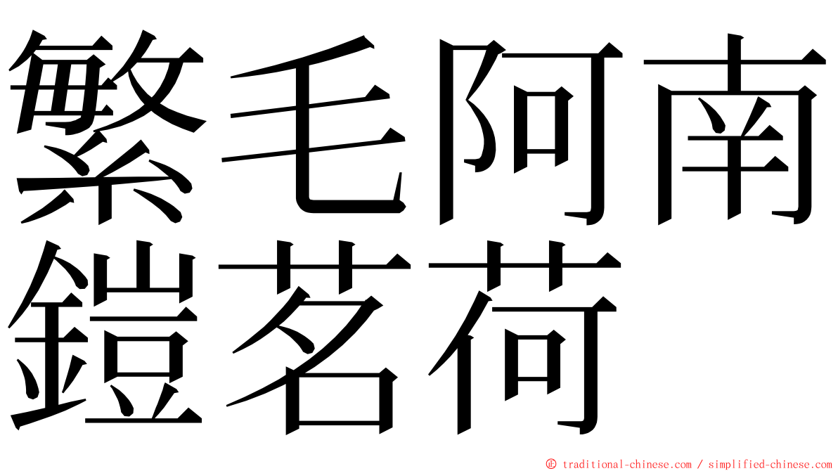 繁毛阿南鎧茗荷 ming font