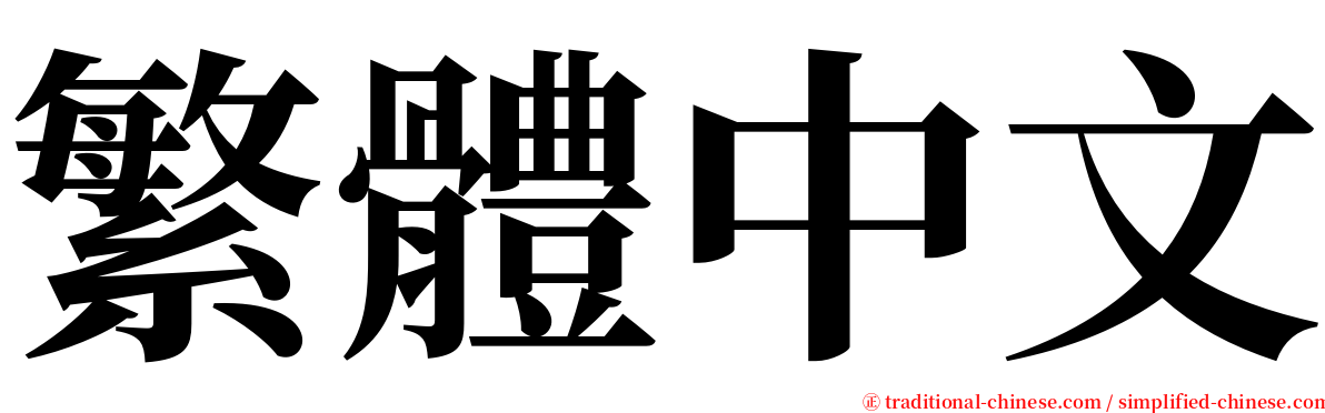 繁體中文 serif font