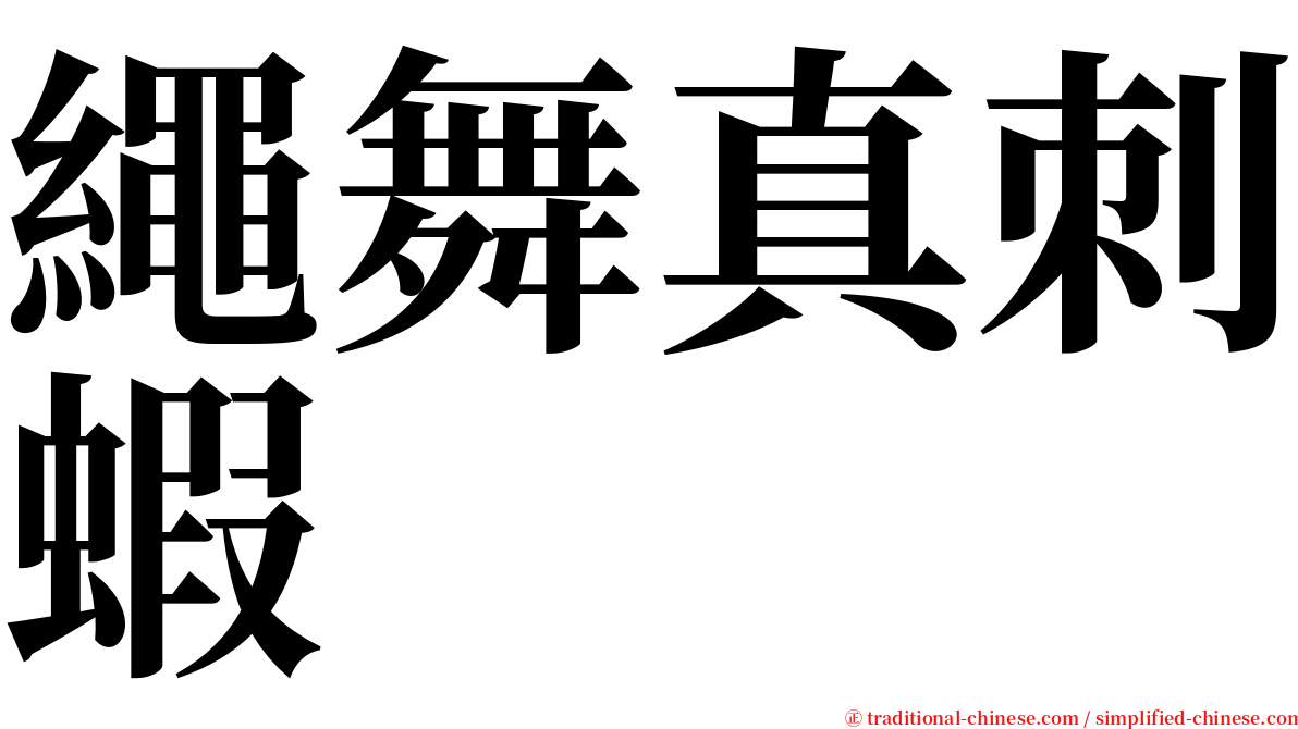 繩舞真刺蝦 serif font