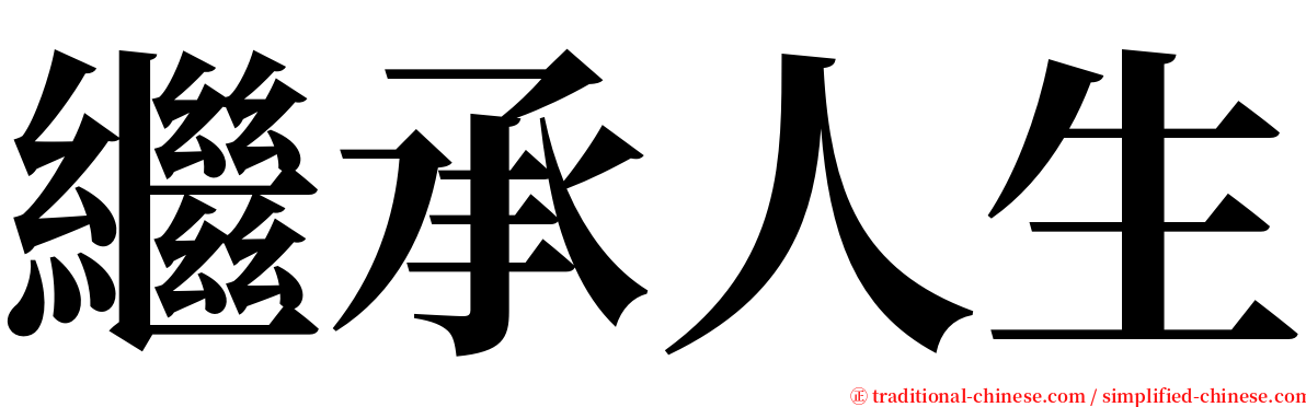 繼承人生 serif font