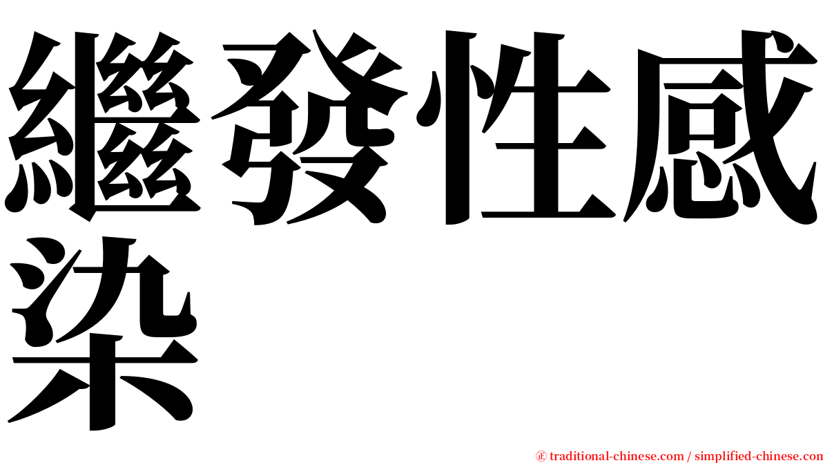 繼發性感染 serif font