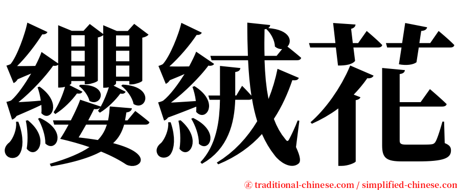 纓絨花 serif font