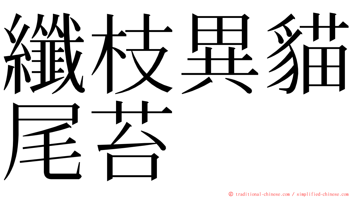 纖枝異貓尾苔 ming font