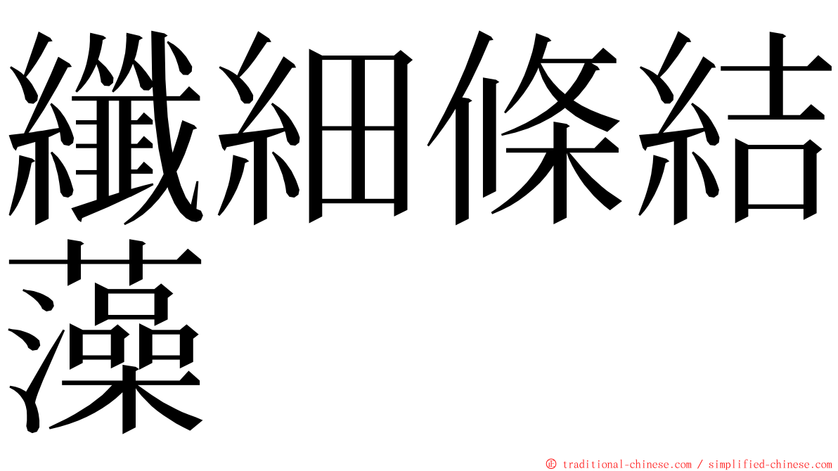 纖細條結藻 ming font