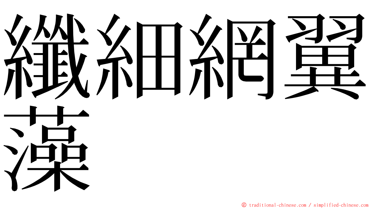 纖細網翼藻 ming font