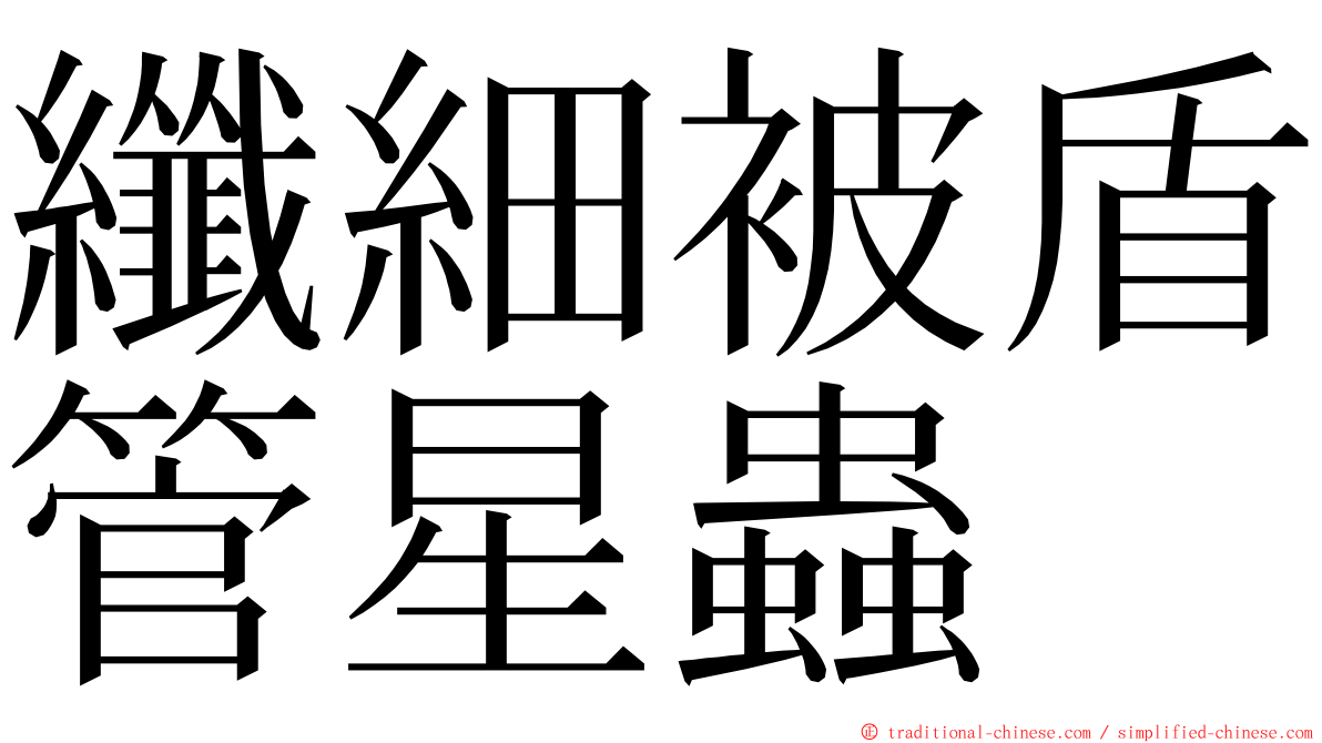 纖細被盾管星蟲 ming font