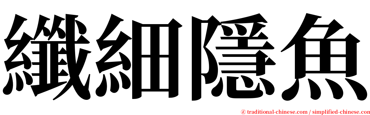 纖細隱魚 serif font