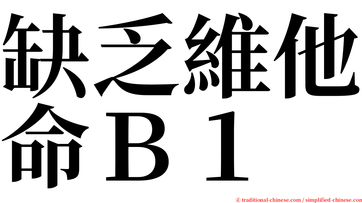 缺乏維他命Ｂ１ serif font