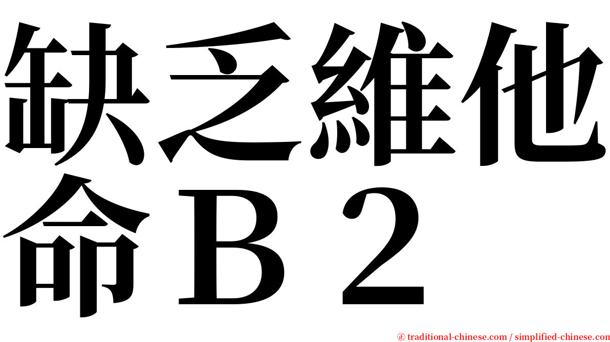 缺乏維他命Ｂ２ serif font