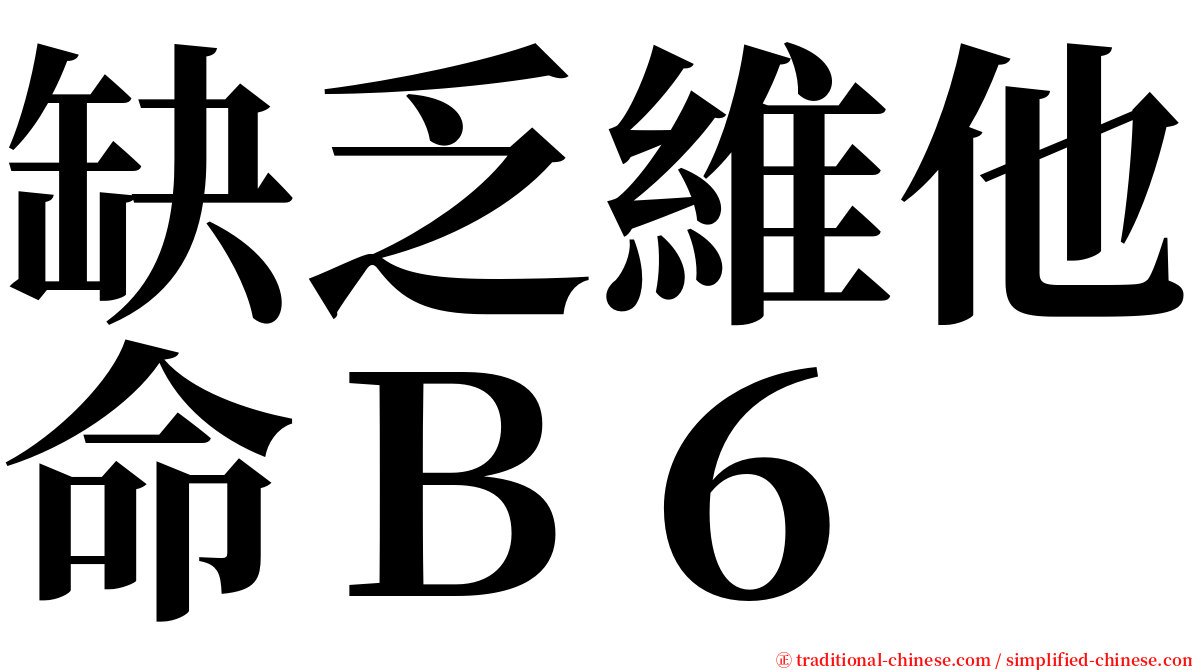 缺乏維他命Ｂ６ serif font