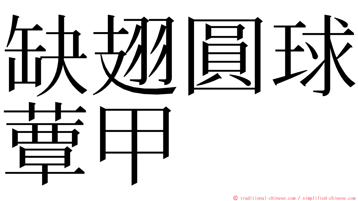 缺翅圓球蕈甲 ming font