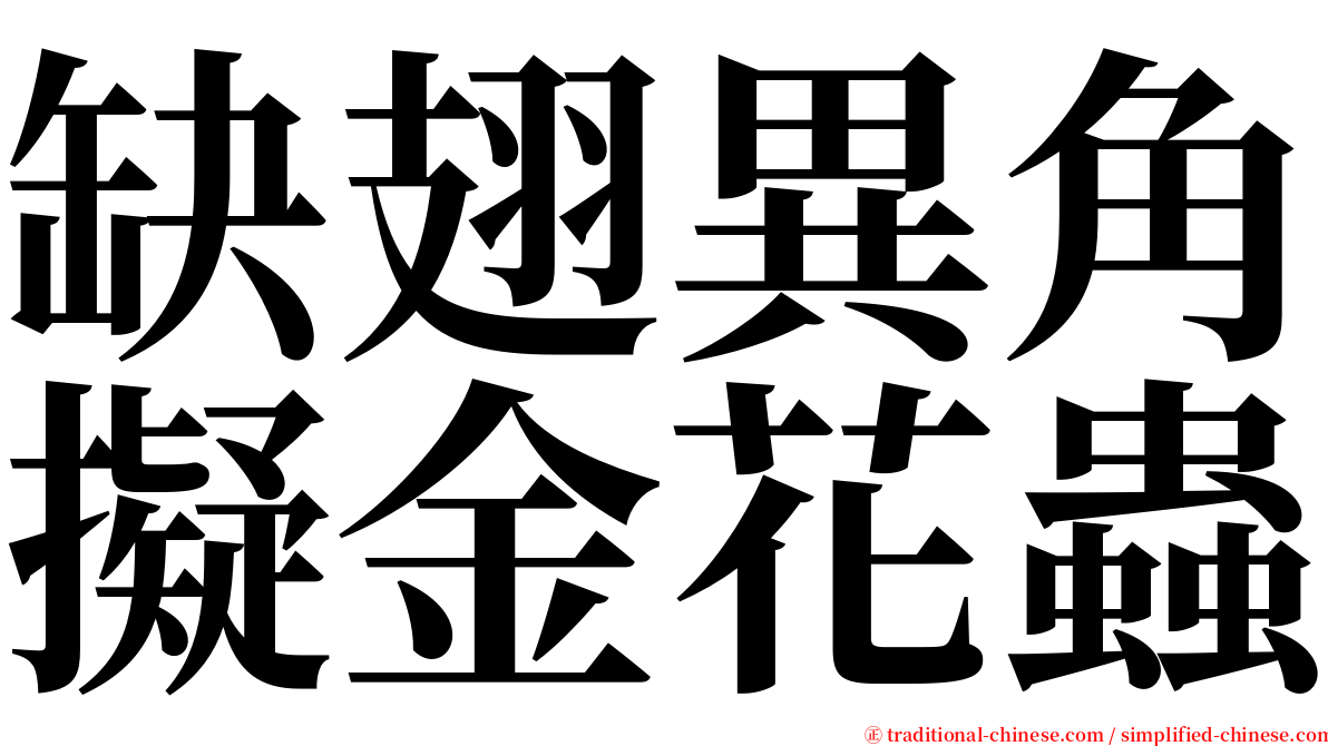 缺翅異角擬金花蟲 serif font