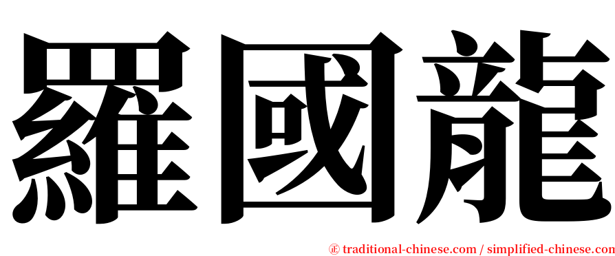 羅國龍 serif font