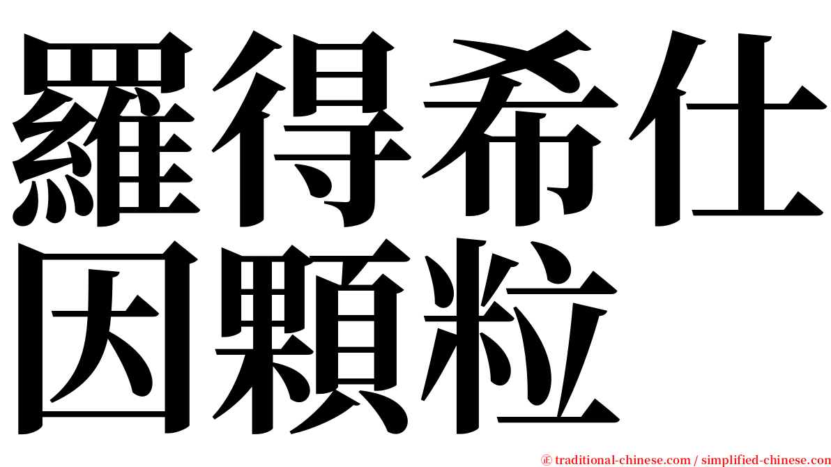 羅得希仕因顆粒 serif font