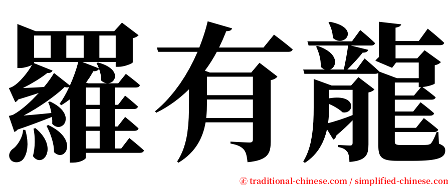 羅有龍 serif font