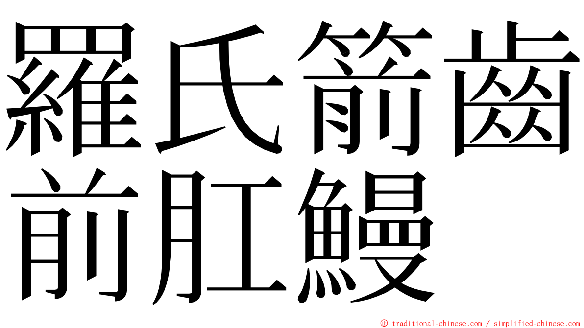 羅氏箭齒前肛鰻 ming font