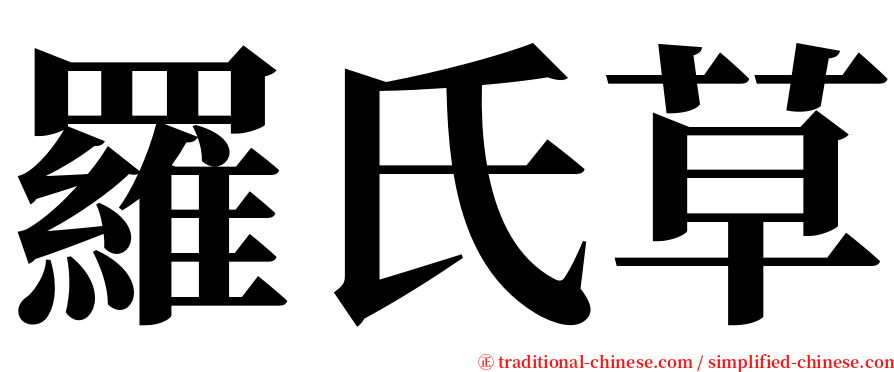 羅氏草 serif font