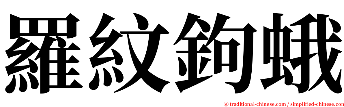 羅紋鉤蛾 serif font