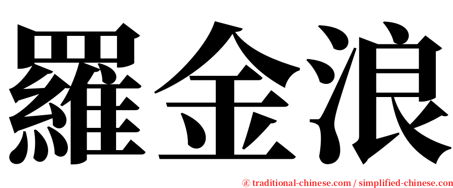 羅金浪 serif font