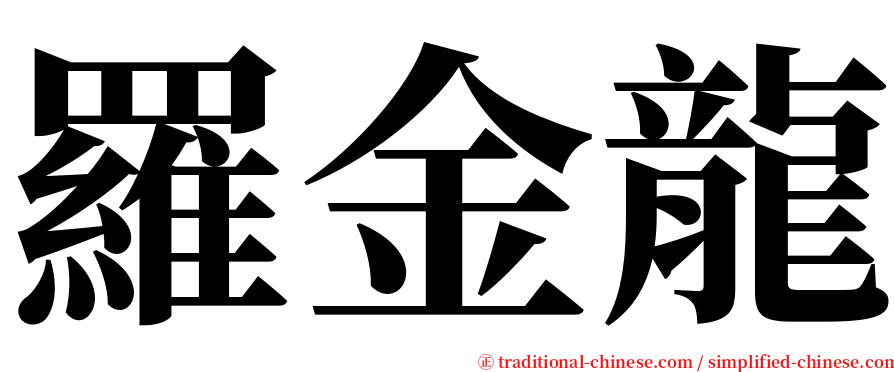 羅金龍 serif font