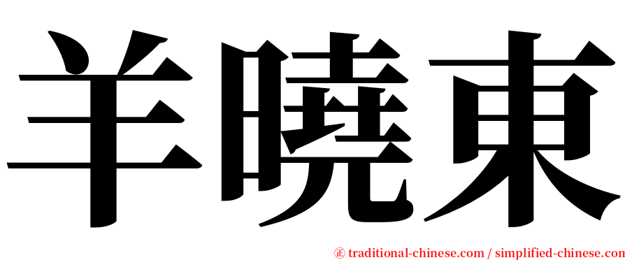 羊曉東 serif font