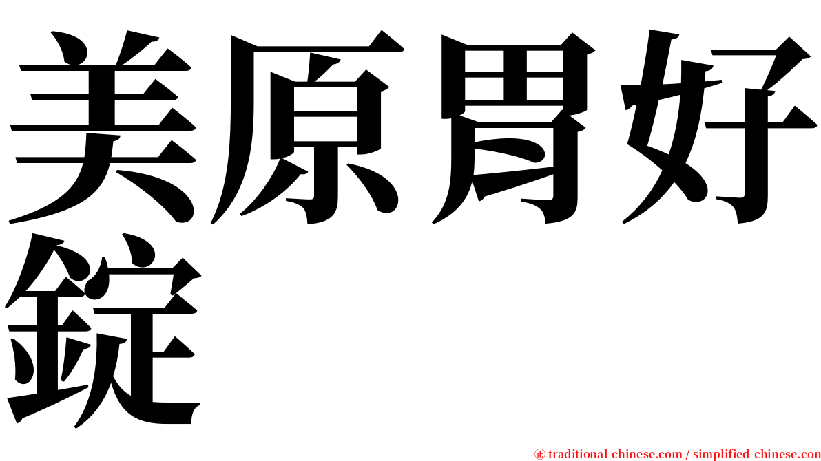 美原胃好錠 serif font