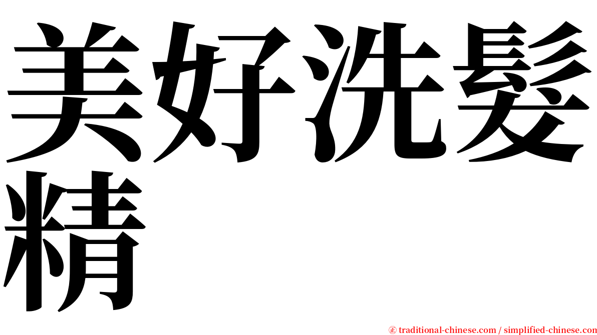 美好洗髮精 serif font