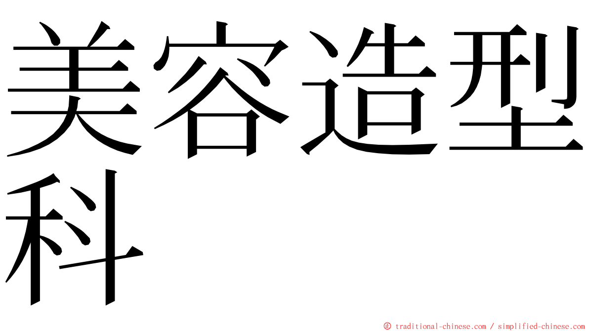 美容造型科 ming font