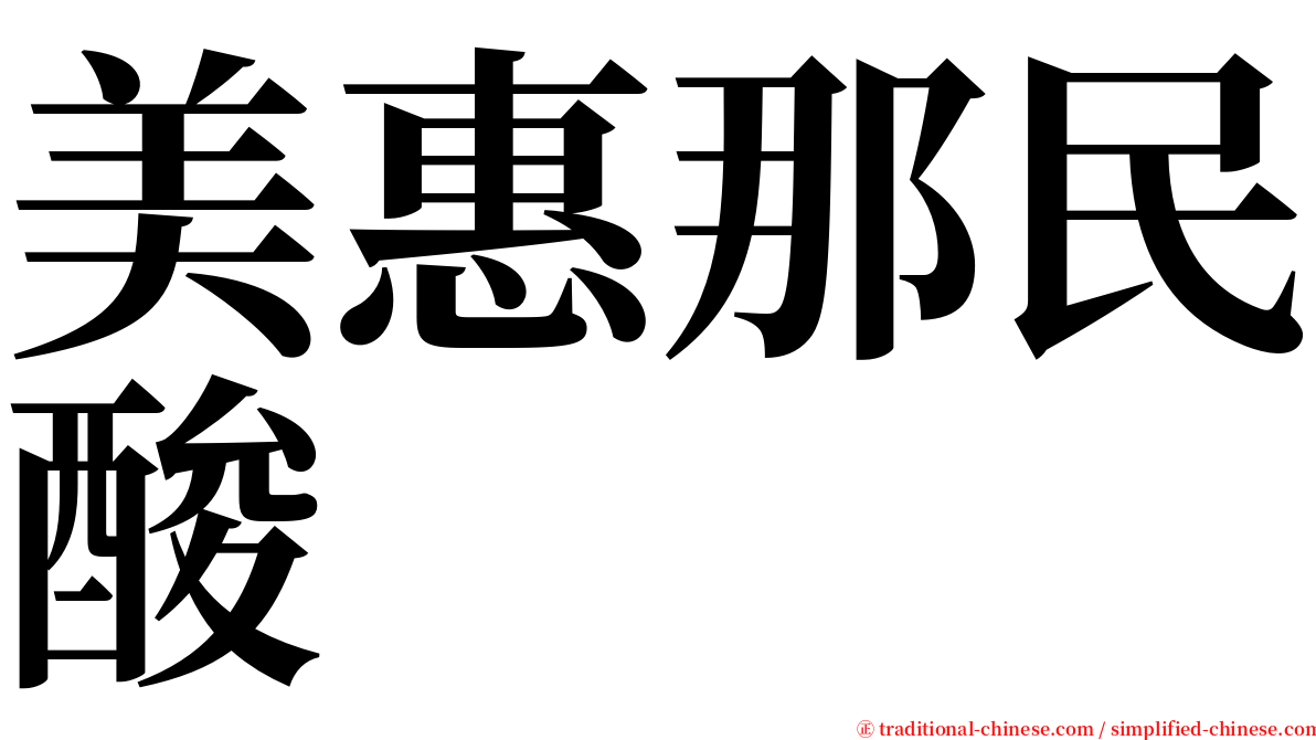 美惠那民酸 serif font