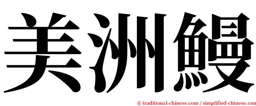 美洲鰻 serif font
