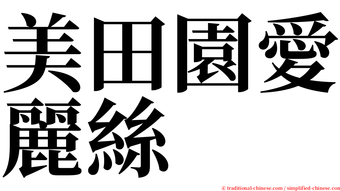 美田園愛麗絲 serif font