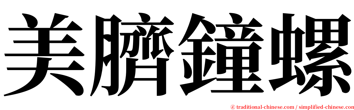 美臍鐘螺 serif font