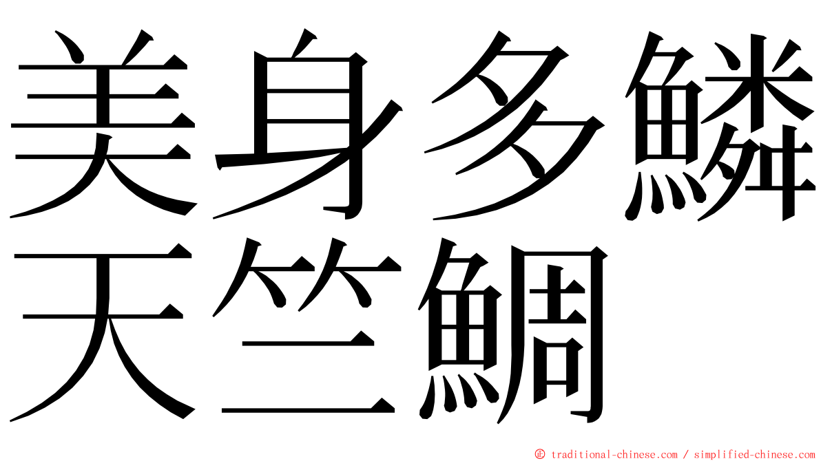 美身多鱗天竺鯛 ming font