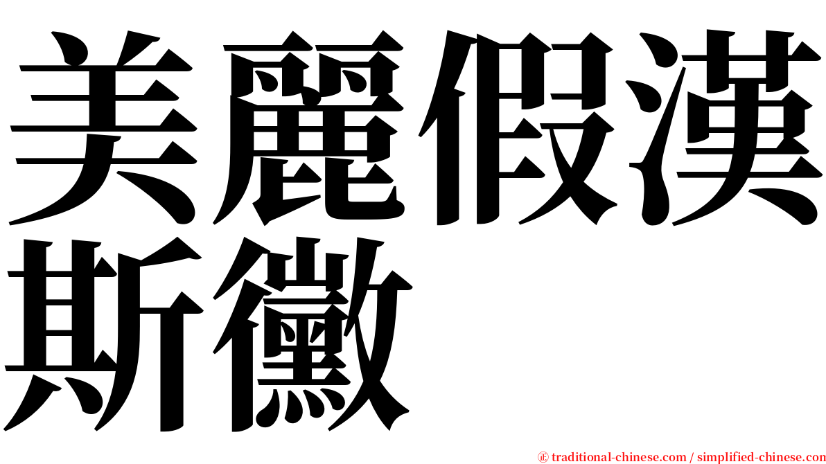 美麗假漢斯黴 serif font