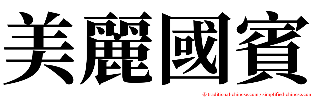 美麗國賓 serif font