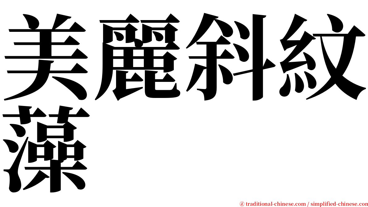 美麗斜紋藻 serif font