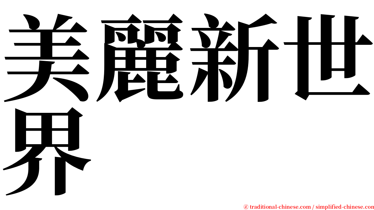 美麗新世界 serif font