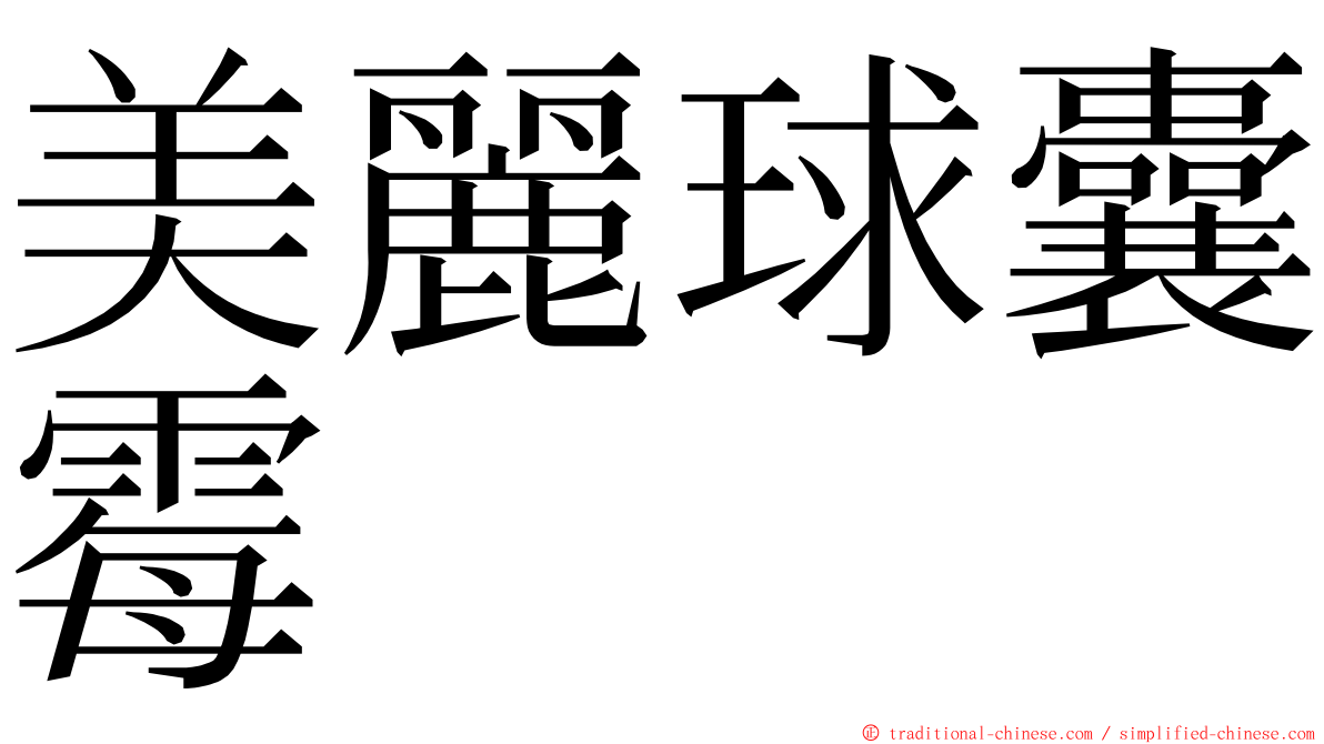 美麗球囊霉 ming font