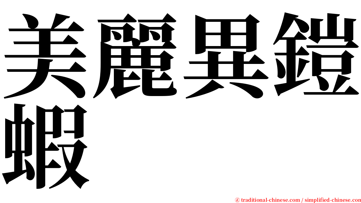 美麗異鎧蝦 serif font