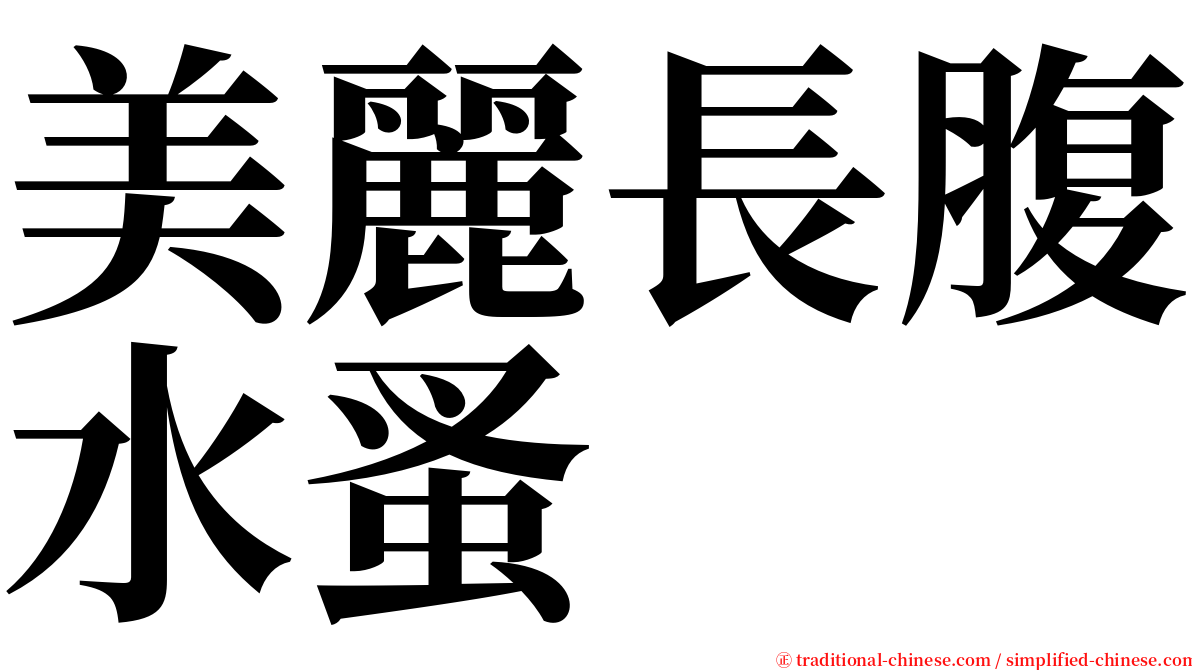 美麗長腹水蚤 serif font