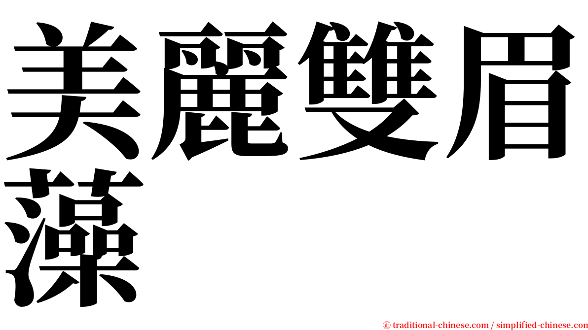 美麗雙眉藻 serif font