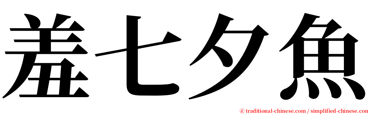 羞七夕魚 serif font