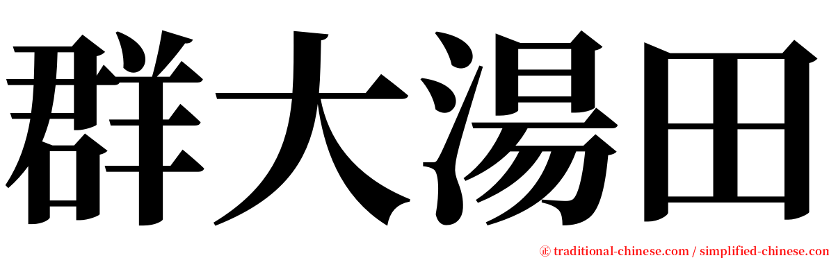 群大湯田 serif font