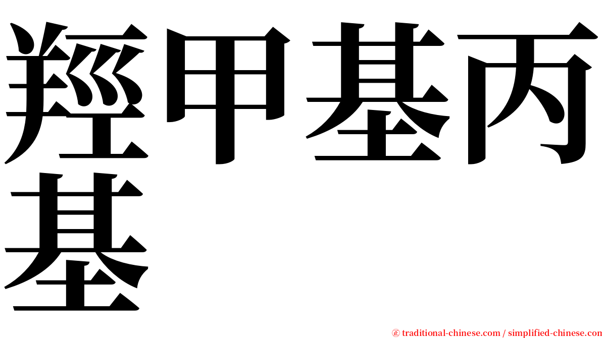 羥甲基丙基 serif font