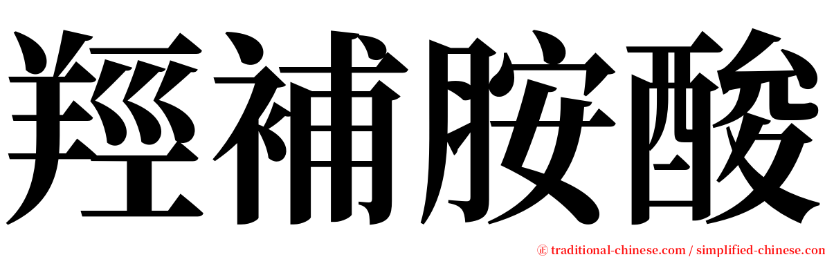 羥補胺酸 serif font