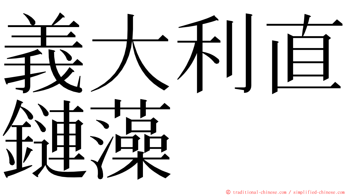 義大利直鏈藻 ming font