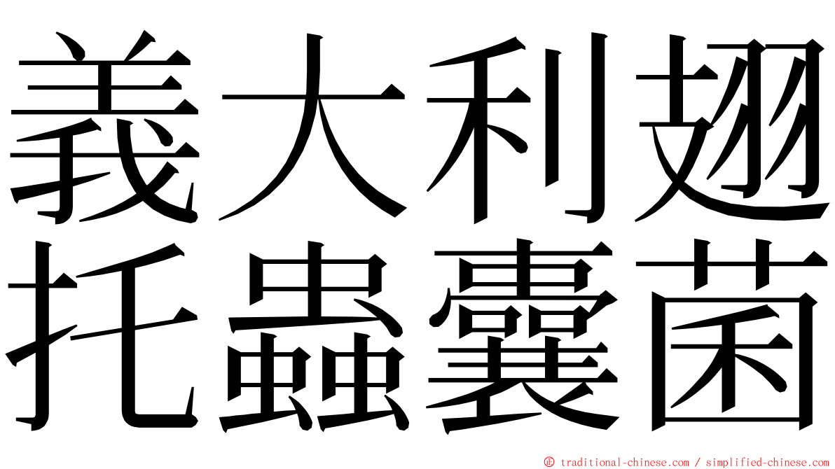 義大利翅托蟲囊菌 ming font