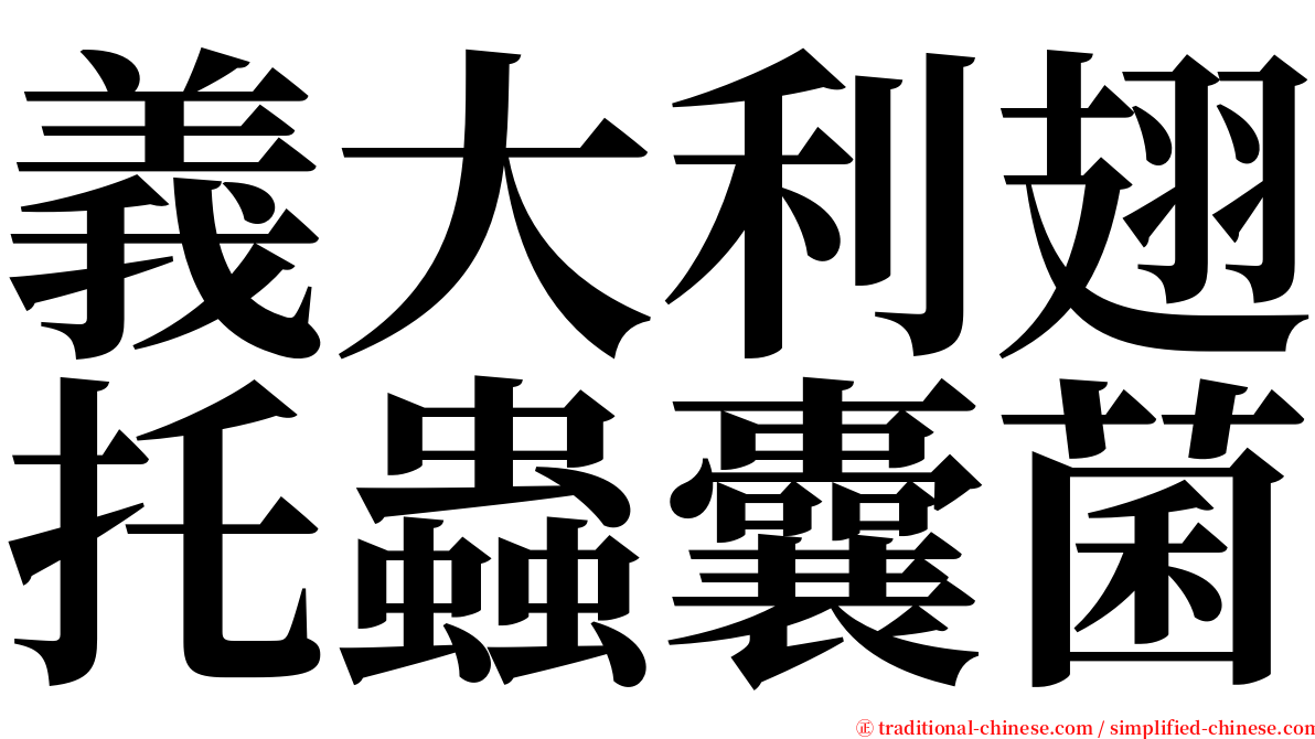 義大利翅托蟲囊菌 serif font