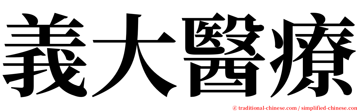 義大醫療 serif font