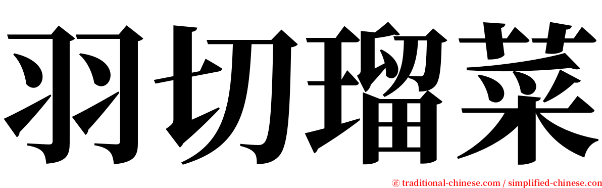 羽切瑠菜 serif font